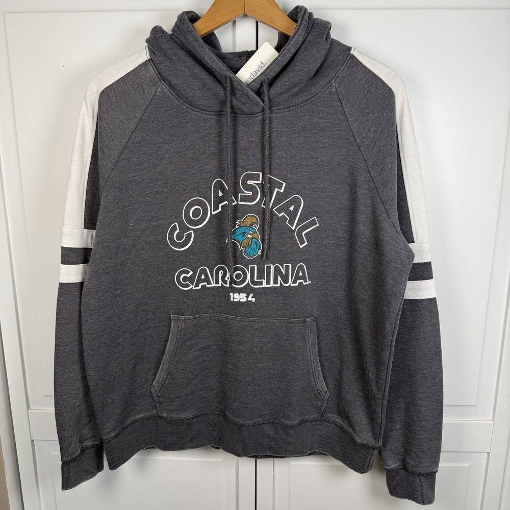 Camp David Women's Large Coastal Carolina Replay Hoodie Dark Gray College New - Picture 2 of 9